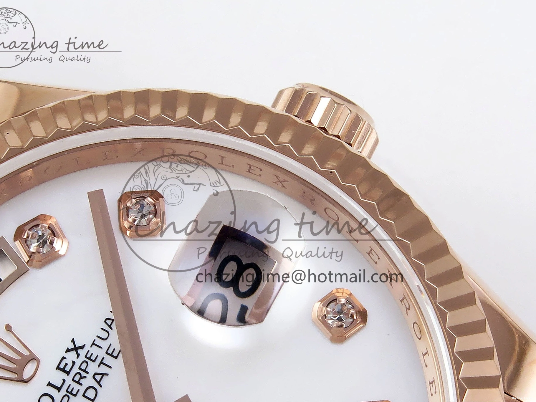0523 OdorResistant Day Date 36 RG TWSF Best Edition White Diamonds Dial on RG Bracelet A 1610